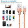 USB Type C Cable,Fantany Durable Metal USB A to C Charging Cable&Sync Compatible with Galaxy S10,S9,S9+,S8,S8+,Note 8,9,LG V40,50 G7,8, Pixel 2,3,HTC 10,Nexus 5X/6P, 3.3Feet,1Pack (Rose, 3.3ft)