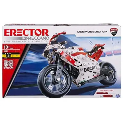 Meccano Erector Ducati GP Model Motorcycle Building Kit, Stem Engineering Education Toy, 358 Parts, for Ages 10 & Up Meccano Erector Ducati GP Model Motorcycle Building Kit, Stem Engineering Education Toy, 358 Parts, for Ages 10 & Up