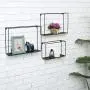 Modern Metal Wire Frame Shadow Boxes, Decorative Wire Cube Floating Shelves, Set of 3, Black Modern Metal Wire Frame Shadow Boxes, Decorative Wire Cube Floating Shelves, Set of 3, Black