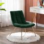 Duhome Velvet Accent Chair Retro Leisure Lounge Chair Mid Century Modern Chair Vanity Chair for Living Room Bedroom with Gold Metal Legs Salmon Pink 1 PCS
