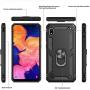 TJS Phone Case Compatible with Samsung Galaxy A10E 5.8'' (Not Fit Galaxy A10/M10), with [Full Coverage Tempered Glass Screen Protector] Resistant Defender Metal Ring Magnetic Support Cover (Teal)