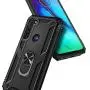 E-Began Case for Motorola Moto G Stylus (2020) with Tempered Glass Screen Protector, Metal Magnetic Ring Holder, Full-Body Protective Military Armor Phone Cover Case -Black