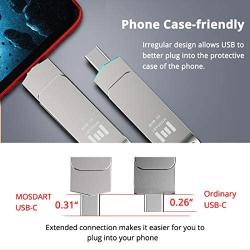 64GB USB C Flash Drive 2 in 1 OTG USB C to USB A 3.0 Dual Thumb Drive 64 GB Type c Memory Stick for Thunderbolt3 Metal Jump Drive Durable with 360 Degree Rotation for USB-C Devices by MOSDART