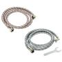 Washing Machine Hoses (4FT) - Universal Fit - (2 Pack) 90 Degree Braided Stainless Steel Water Supply Line - Burst Proof - Includes Wrench for Easy Installation