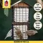 More Birds 38129 Stokes Select Cake Suet Buffet Feeder with Metal Roof, Four, Brown