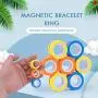 NSKER 3PCS Fidget Toys for Anxiety-Cool Finger Stress Relief Magnetic Rings Office School Stress Toys Magnet Magnetic Fingertip Toy Magnetic Game Unzip Toys for Men,Women and Kids-Deep Blue