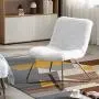 Duhome Faux Fur Upholstered Living Room Chair Accent Chair Modern Desk Chair with Gold Legs White Duhome Faux Fur Upholstered Living Room Chair Accent Chair Modern Desk Chair with Gold Legs White