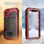 Beasyjoy iPhone 11 Case Waterproof Metal Case Heavy Duty Built-in Screen Full Body Protective Shockproof Dustproof Military Grade Rugged Defender Case Outdoor Case (Red)