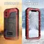 Beasyjoy iPhone 11 Case Waterproof Metal Case Heavy Duty Built-in Screen Full Body Protective Shockproof Dustproof Military Grade Rugged Defender Case Outdoor Case (Red)