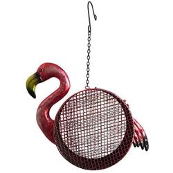 Comfy Hour 13'' Metal Art Hanging Flamingo Bird Feeder, Pink Birdfeeder, Total Height 13'' Including Chain