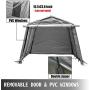 Happybuy Portable Storage Shed 10x10x7.8 ft, Portable Garage With Roll Up Door, Steel Metal Peak Roof Storage Shelter, Logic Portable Garage For Motorcycle Garden Patio Storage