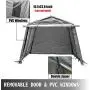 Happybuy Portable Storage Shed 10x10x7.8 ft, Portable Garage With Roll Up Door, Steel Metal Peak Roof Storage Shelter, Logic Portable Garage For Motorcycle Garden Patio Storage