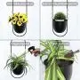 ANZOME Hanging Planter-Metal Plant Hanger, Simple Modern Planter, Hanging Planters for Indoor Plants, Home Decoration Hanging Flower Pot（Black)