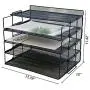 LUCYCAZ Stackable Paper Tray 4 Tier Document Desk Organizer Metal Mesh File Holder for Home Office School Black LUCYCAZ Stackable Paper Tray 4 Tier Document Desk Organizer Metal Mesh File Holder for Home Office School Black