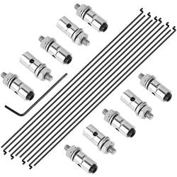 HobbyPark 20pcs 1.3mm Adjustable Pushrod Connector Linkage Stopper & Φ1.2mm x L180mm Steel Z Style Pushrods Parts for RC Airplane Plane Boat Replacement