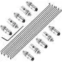 HobbyPark 20pcs 1.3mm Adjustable Pushrod Connector Linkage Stopper & Φ1.2mm x L180mm Steel Z Style Pushrods Parts for RC Airplane Plane Boat Replacement