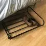MyGift 24-Inch Rolling Metal Under-Bed Storage Cart with Rotating Wheels MyGift 24-Inch Rolling Metal Under-Bed Storage Cart with Rotating Wheels