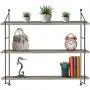 Sorbus Floating Shelf with Metal Brackets — Wall Mounted Rustic Wood Wall Storage, Decorative Hanging Display for Trophy, Photo Frames, Collectibles, and Much More (3-Tier – Grey) Sorbus Floating Shelf with Metal Brackets — Wall Mounted Rustic Wood Wall Storage, Decorative Hanging Display for Trophy, Photo Frames, Collectibles, and Much More (3-Tier – Grey)