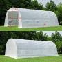 MELLCOM 20 x 10 x 7 Greenhouse Large Gardening Plant Hot House Portable Walking in Tunnel Tent, White