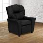 Flash Furniture Contemporary Black LeatherSoft Kids Recliner with Cup Holder