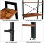YMYNY Industrial Ladder Shelves, 4-Tier Bookshelf with Metal Frame and Wood Look, Standing Organizer Shelf for Bathroom, Living Room Office, Rustic Brown UTMJ014H