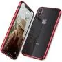 DTTO iPhone Xs Case, Clear Soft TPU Cover Case with Metal Luster Protactive Edge for Apple iPhone Xs(2018), Also Compatible with iPhone X(2017) 5.8 Inch, Red