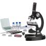 AMSCOPE-KIDS M30-ABS-KT1 Beginner Microscope Kit, LED and Mirror Illumination, 120x - 1200x Six Magnifications, Metal Frame and Base, Includes 48-Piece Accessory Set and Case,Black