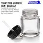 Master Airbrush (Pack of 10) TB-002 Empty 3/4 Ounce (22cc) Glass Jar Bottles with 30° Down Angle Adaptor Lid Assembly - Fits Dual-Action Siphon Feed Airbrushes, Use with Master, Badger, Paasche, Iwata Master Airbrush (Pack of 10) TB-002 Empty 3/4 Ounce (22cc) Glass Jar Bottles with 30° Down Angle Adaptor Lid Assembly - Fits Dual-Action Siphon Feed Airbrushes, Use with Master, Badger, Paasche, Iwata