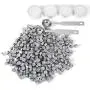 Silver Sealing Wax Beads, Yoption 300 Pieces Octagon Wax Seal Beads Kit with 2 Melting Spoon and 4 Candles for Seal Stamp (Silver)