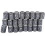 Yahpetes Hair Beads 24 Pcs Viking Rune Beads Sliver Norse Rings 0.51'' Norse Rings Original Viking Runes Charms Beads for Bracelets Paracord Pendant Necklace DIY for Beard Hair