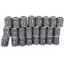 Yahpetes Hair Beads 24 Pcs Viking Rune Beads Sliver Norse Rings 0.51'' Norse Rings Original Viking Runes Charms Beads for Bracelets Paracord Pendant Necklace DIY for Beard Hair