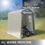 Happybuy Portable Storage Shed 6x8x7.8 ft, Shed in A Box with Roll up Door, Storage Shelter Logic Portable Garage Shelter Steel Metal Peak Roof Grey for Motorcycle Garden Patio Storage