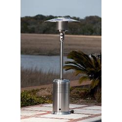 Fire Sense Stainless Steel Pro Series Patio Heater with Wheels | Uses 20 Pound Propane Tank | 46,000 BTU Output | Weighted Base | Portable Outdoor Heat Lamp