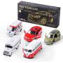 KIDAMI Die-cast Metal Toy Cars Set of 5, Openable Doors, Pull Back Cars Ambulance, Gift Pack for Kids (Official Car Ⅱ)