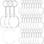 Acrylic Keychain Blanks, 30 Pcs 2 Inch Diameter Round Acrylic Clear Discs Circles with 30 Pcs Metal Split Key Chain Rings Acrylic Keychain Blanks, 30 Pcs 2 Inch Diameter Round Acrylic Clear Discs Circles with 30 Pcs Metal Split Key Chain Rings