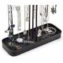 JackCubeDesign Metal 3 Tier Jewelry Display Stand Tree Organizer Necklace Holder Rack Hanger Accessory Tower with Earring Ring Tray Storage for Dresser, Vanity, Tabletop, Bedroom (Black) -MK320D