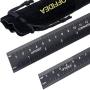 Offidea Steel Ruler 12 Inch and Steel Ruler 6 Inch Set - Metal Rulers with 1/16 and 1/32 Inch Imperial and 1mm and .5mm Metric High Contrast Scales - Conversion Tables - Ideal for School and Office