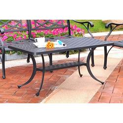 Crosley Furniture Sedona Solid-Cast Aluminum Outdoor Cocktail Table, Black