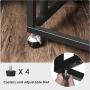 VASAGLE Industrial Side Table, End Table for Coffee Laptop Tablet, Mobile Table with Rolling Casters, Steel Frame, for Living Room, Bedroom, Charcoal Gray and Black ULNT050B04
