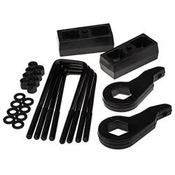 Heavy Metal Suspensions - Fits 1995-1999 Chevrolet Tahoe (4WD) Adjustable 1'' to 3'' Front Torsion Keys + 2'' Rear Blocks + Extended U-Bolts High Strength Carbon Steel Lift Kit