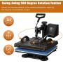 Weanas Heat Press Machine 12'' X 15'' Professional Swing Away Heat Transfer 5 in 1 Digital Sublimation for T-Shirt/Mug/Hat Plate/Cap