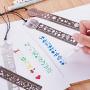 Petift Metal Bookmark Ruler Set of 4,Stainless Steel Hollow Cute Drawing Template Painting Stencil for Art Craft/DIY Photo Album/Notebook/Diary, Great Gift for Kids Students Writer and Reader