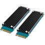 GLOTRENDS M.2 Heatsink for 2280 M.2 SSD with Silicone Thermal Pad (2 pcs)