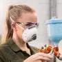 NoCry Safety Glasses with Clear Anti Fog Scratch Resistant Wrap-Around Lenses and No-Slip Grips, UV Protection. Adjustable