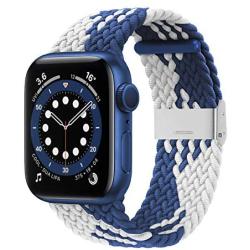 Bagoplus Compatible with Apple Watch iWatch Bands 38mm 40mm 42mm 44mm Women Men, Adjustable Braided Solo Loop Stretchable Elastics Sport Wristband for iWatch Series 6/SE/5/4/3/2/1 with Buckles