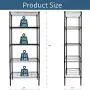 Storage Metal Utility Shelves, 5-Tier 24'' Steel Garage Storage Wire Shelving Unit, Adjustable 750Lbs Rust-Proof Storage Racks w/Leveling Feet, NSF Certification Shelf for Kitchen Office Garage