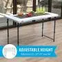 Lifetime Height Adjustable Craft Camping and Utility Folding Table, 4 ft, 4/48 x 24, White Granite Lifetime Height Adjustable Craft Camping and Utility Folding Table, 4 ft, 4/48 x 24, White Granite