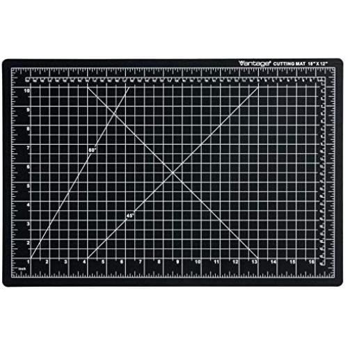 Dahle - 10671-12580 Vantage 10671 Self-Healing Cutting Mat, 12''x18'', 1/2'' Grid, 5 Layers for Max Healing, Perfect for Crafts & Sewing, Black