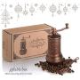 Decorative Black Pepper Grinder, Refillable Turkish Spice Mill with Adjustable Coarseness, Manual Pepper Mill with Handle, Spice Grinder Metal with Hand Crank, Copper
