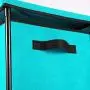 Function Home 6 Drawer Storage Organizer, Fabric Chest Cabinet, 3 Tier Metal Shelves with 6 Non-Woven Collapsible Bins, Organizer Tower Unit for Storing Clothing Documents Books Towels in Turquoise